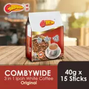 Instant Coffee COMBYWIDE 3in1 Ipoh White Coffee Original(40gmx15 Sticks/Sachets)