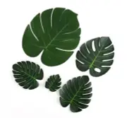 Artificial Monstera Palm Leaves Green Tropical Hawaiian Leaf Party Decor 12Pcs