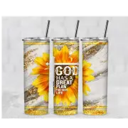 Verse Jeremiah 29:22 God Has A Great Plan 20 Oz Metal Tumbler w/Lid and Straw