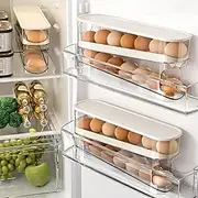 2Pack Egg Holder for Fridge, Automatic Rolling Refrigerator Egg Organizer, Space Saving Rolling Egg Dispenser and Refrigerator Storage,Home Egg Holderr for Fridge
