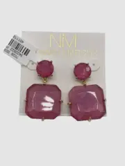 $50 Neiman Marcus Women's Pink Gemstone Crystal Drop Post Back Fashion Earring