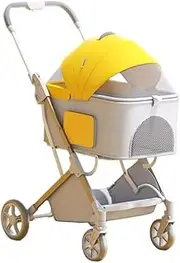 Pet Stroller Dog Stroller Cat Stroller Folding Cat Stroller Dog Stroller Dog Carriage Pet Stroller with Wheels with Detachable Carrier for Small Medium Size Dog Pram Dog Cat