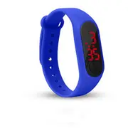 4 Pcs Led Simple Watch Hand Ring Watch Led Sports Fashion Electronic Blue