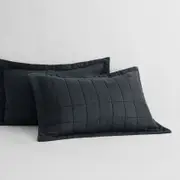 Sheridan Abbotson Linen Pillow Sham in Carbon/Grey Size: Standard @Sheridan Rewards