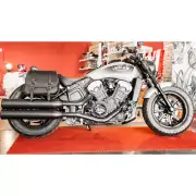 FOR 2018- 2024 INDIAN SCOUT BOBBER, ROUGE LEATHER SADDLE BAG RIGHT SIDE