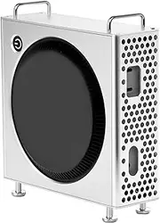 Portable Stand Case for Mac Mini M4/M4 Pro Silver Aluminum Alloy Chassis Stand Shell Compact, Lightweight,Easy to Carry,Optimized Cooling,Dual Handle Design,Desktop Space Optimization Accessories