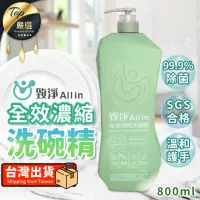 在飛比找momo購物網優惠-【All in 致淨】全效濃縮洗碗精(800g 洗碗精 抗菌