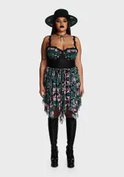 [Widow] Plus Floral Oath Mini Dress