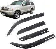 Auto Black Tinted Car Side Window Visor Guard Vent Awnings Shelters Rain Guard Door Ventvisor Compatible with Lincoln Aviator 2003-2010