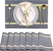 Luxurious Placemats Set of 8, 45x30cm, Elegant Non-Slip Washable Durable Table Mats for Home/Dining Room Decoration
