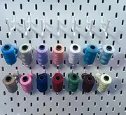 [JL House] Pack of 20 Sewing Thread Rolls Holder Hooks for IKEA Skadis Perforated Wall I SKadis Accessories Holder Perforated Plate Yarn Roll Holder (White)