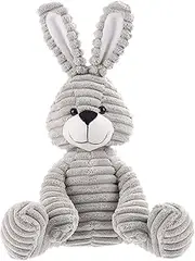 [Apricot Lamb] Grey Corduroy Bunny Stuffed Animals for Kids, Soft Cute Plush Toys for Baby Girl and Boy, 9.1 Inches