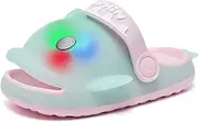 [Engtoy] Kids Shark Slides Toddler Cloud Shark Slides Boys Girls lights Clogs Open Toe Dolphin Sandals Shark Slippers Non-Slip Beach Shoes