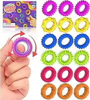 JoyJoyful Fidget Ring Toys for Children Adults, Pack of 18 Sensory Autism for Toys, Anti Stress Autism Toy, Fidget Squishy Toy, Anxiety, ADHD Toys, Soothing for Stress Anxiety (Pack of 18)