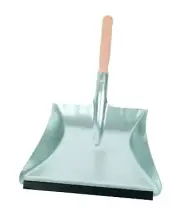 Heavy Duty Steel Dust Pan, Zinc-Coated Black, Large Dustpan with Long 17-3/8-...