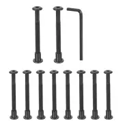 10Sets M6x65mm Hex Drive Socket Cap Bolt M6x12mm Nuts with Hex Wrench Black