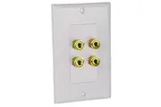 Avico Speaker Cable Wall Plate Wallplate 2 Speakers Banana Plugs Binding Posts
