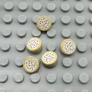 LEGO Minifigure Accessory - Tan - Cookie White Frosting with Sprinkles - QTY x5