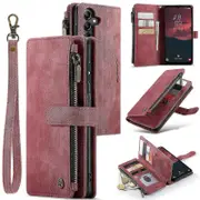 For Galaxy A14 5G CaseMe C30 Multifunctional Phone Leather Phone Case Red