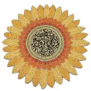 x8 Shabby Chic Beaded Sunflower Placemat Set Fall Floral Thanksgiving Decor 15"