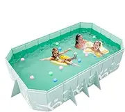 Non Inflatable Pool,Thickened Portable Folding Pool Ground Pool Swimming Pool - Non-Inflatable Pool Comfortable Foldable Outdoor Pool for Outdoor Garden Backyard Kids Adults