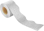 FytStycale Decorative Glitter Bulletin Board Border, 10m, Ideal for Decorating School Classrooms, Silver