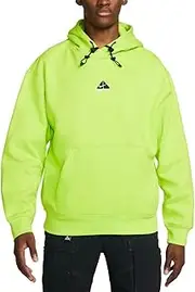 [Nike] Men's ACG Retro Graphic Therma-FIT Fleece Pullover Hoodie (Large, Cyber)