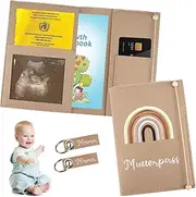 [FerraDrend] Felt Maternity Log Cover for Maternity Passport, Maternity Log Cover, Felt Insurance Card, Cover Maternity Log with Elastic Band, with Compartments for Ultrasound Image, Insurance Card, Vaccination