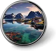[FZMVSQH] Norway Islands Printed Round Button Pin Badges Metal Pinback Buttons 1 Inch Pins for Hat Shirt Clothing Bags Decoration, Circular, Aluminum