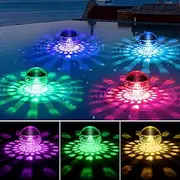 Floating Pool Lights,Solar Pool Lights with RGB Color Changing IP68 Waterproof Solar Pool Lights That Float,Outdoor LED Pool Lights for Hot Bath Tub,Pool,Pond,Garden,Spa Party Decorations (4, White)