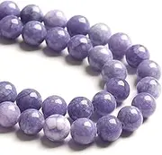 Natural Stone Blue Quartz Crystal Beads for Jewelry Making DIY Bracelets Necklace Accessories Needlework 6mm 8mm 10mm (Lavender Chalcedony, 6mm)