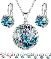 [Leafael] Ocean Bubble Women's Jewelry Set Made with Swarovski Crystals Costume Fashion Pendant Necklace Earring Set