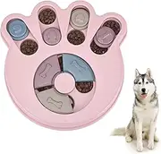 Dog Puzzle Toys, Interactive Brain Games Puppy Treat Toy for Boredom, Non-Slip Slow Feeder Pet Bowl Food Dispenser, Stimulation IQ Training Box Small Medium Large Smart Dogs Cats, Pink Paw