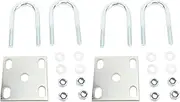 2 Set U Bolt Kit Metal Axle Leaf Springs U Bolts 150lbs Load Bearing Capacity with Plate, Trailer U Bolt Kit,Boat U Bolt Kit for Boat Trailer Pontoon (for 60mm Round Shafts)