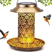 ZHJLIXU Solar Bird Feeder, Metal Hummingbird Feeder for Garden, Solar Lantern, Hanging Mount, Rain Proof