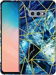 for Samsung Galaxy S10e, Samsung Galaxy S10e Case - Geometric Marble Blue.New Printed Slim & Sleek Cute Plastic Hard Protective Designer Back Phone Case/Cover for Samsung Galaxy S10e