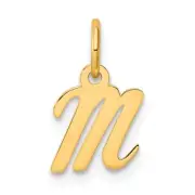 14K Small Script Letter M Initial Charm Bracelet Necklace
