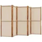 5-Panel Room Divider Privacy Screen Partition Stand Taupe 350x180cm