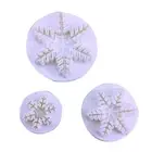 3Pcs Snowflake Plunger Cookie Cutter DIY Snowflake Cake Fondant Mold Plastic