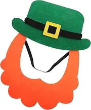 St. Patrick's Day Party Accessory Set Green Top Hat Realistic Fake Beard for Outfit St Patricks Day Hat Beard Props