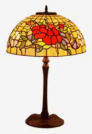Legend Collection@Large 16" Pansy Stained Glass Tiffany Table Lamp