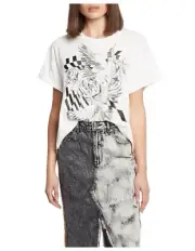 Sass & Bide Folded Cranes Relaxed Fit Tee in Ivory - Size M , RRP $220