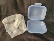 NEW Vintage Tupperware Oyster Packables Blue Clamshell Container NOS 2800 A-2
