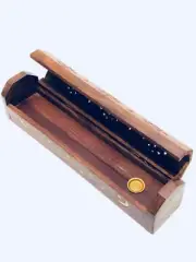 Incense Burner Wood Carved (Handmade) for incense sticks & cones with storage