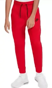 Nike Boys Tech Fleece Jogger Pants Sportswear University Red CU9213 Size Small