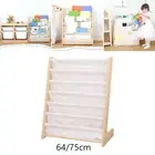 Children Book Rack Storage Gift Wooden Bookcase Kids Sling Bookshelf for