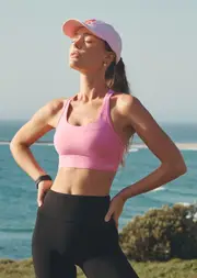 [Lorna Jane] Amy Maximum Support Sports Bra in Pink, Size - Small S Pink Mauve