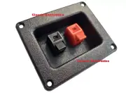 Recessed Push-Terminal Speaker Wire Connector Panel With Red & Black Terminals