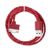 3ft (1m) FABRIC BRAIDED CHARGER CABLE power USB FOR apple iphone 4 4S ipod 2 3