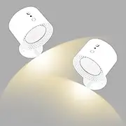 Wall Sconce LED Light Rechargeable Wall Light | 3 Color Brightness Levels | 360° Magnetic Dimmable Wall Bedside Lamp for Reading Home & Room Decor 2Pcs White (White)